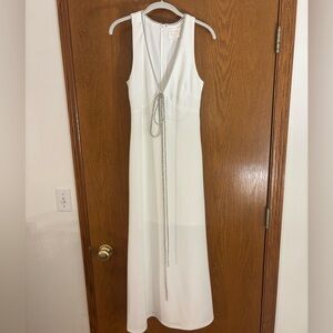 Hello Molly White Maxi Dress with Silver Embellishment